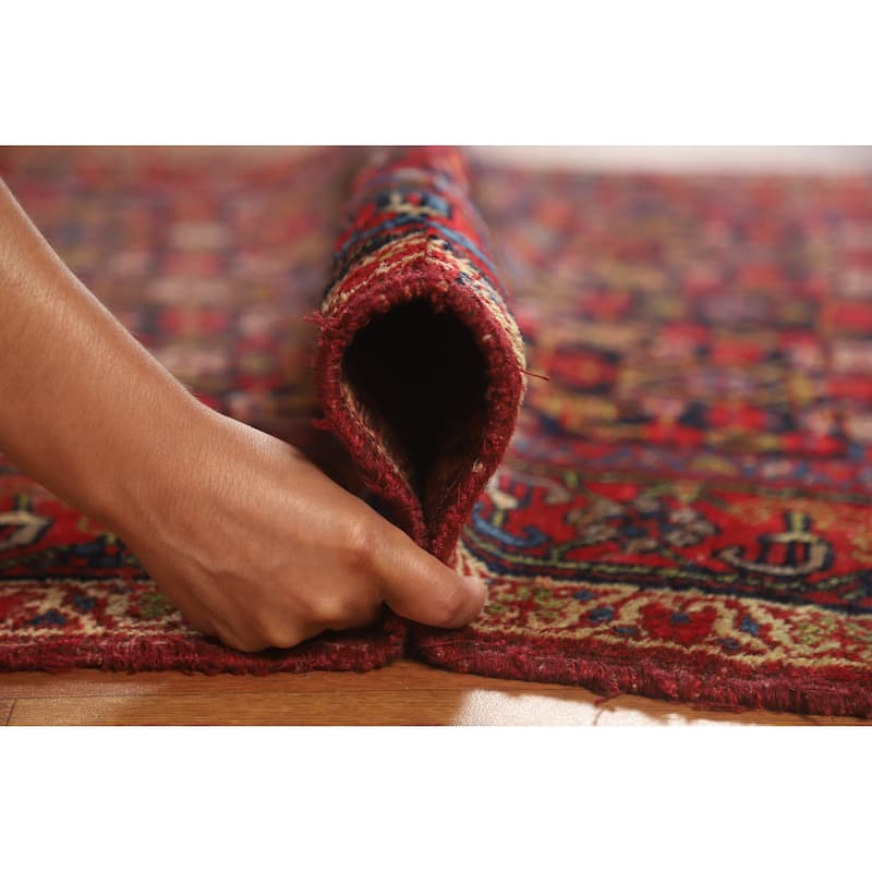 Hand Knotted Oriental 100% Wool Carpet Traditional Geometric Navy Blue & Blues Bidjar Area Rug - 6' 4'' X 4' 2''