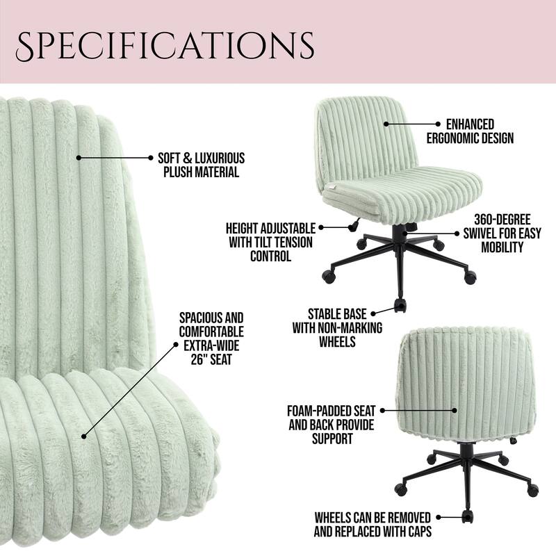 Modern Designs Plush Swivel Chair for Criss-Cross Seating