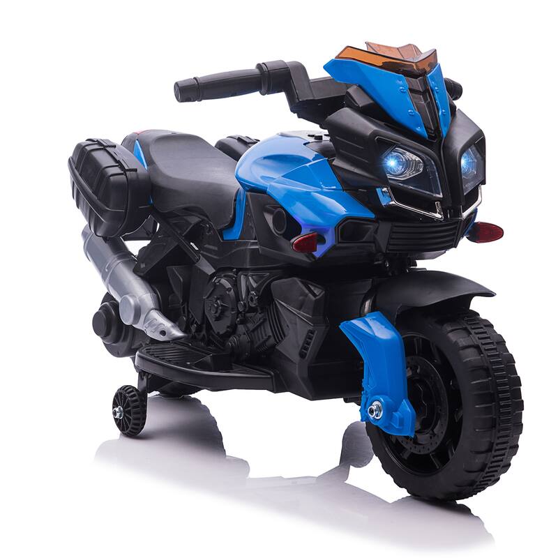 Battery-Powered Kids Motorcycle Ride-On with Training Wheels, Headlights, Horn, 1.86 mph Speed, for Toddlers 18-48 Months