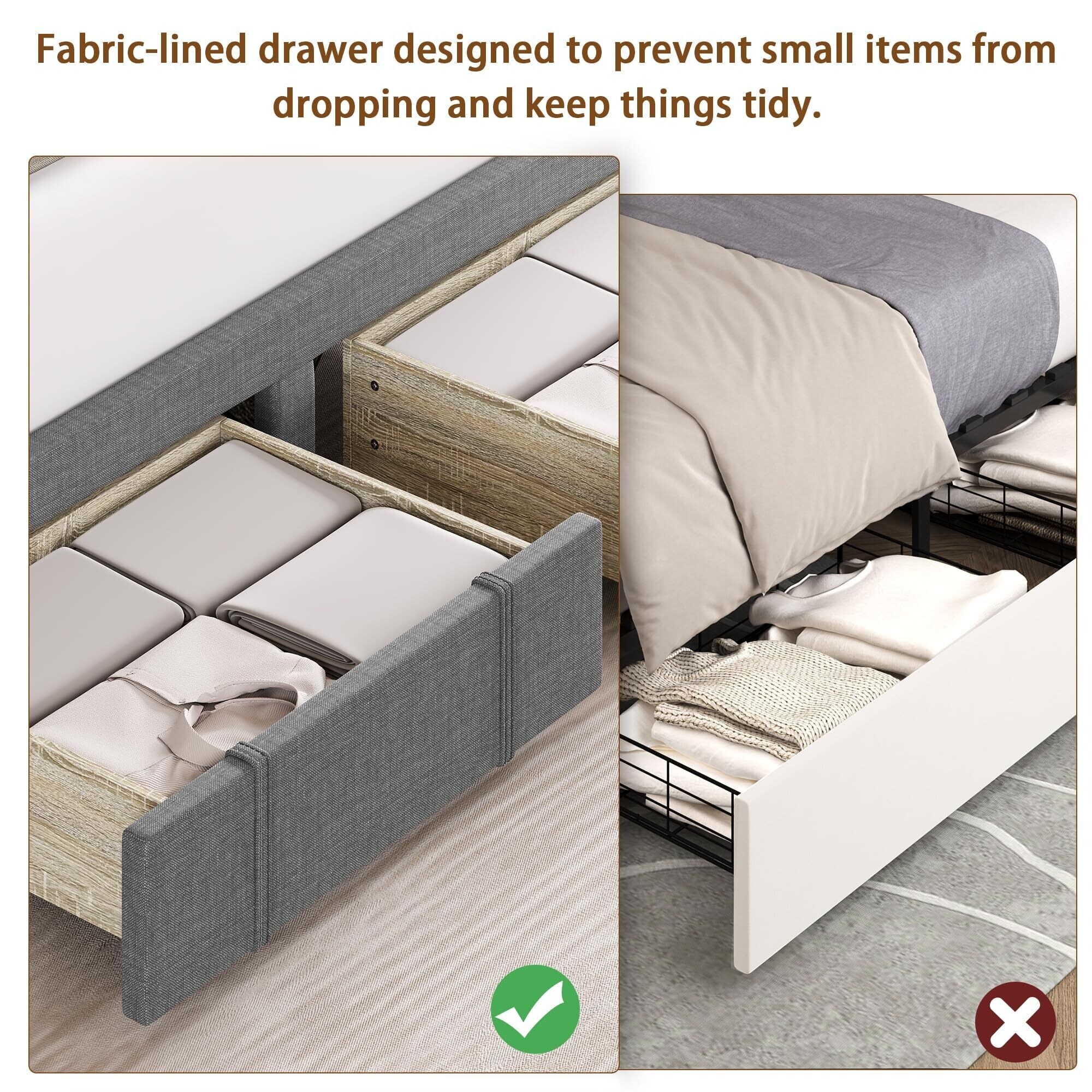 ベッドフレーム 160cm bed frame with drawers Full Size Bed Frame with 2 Storage Drawers - Bed Bath & Beyond