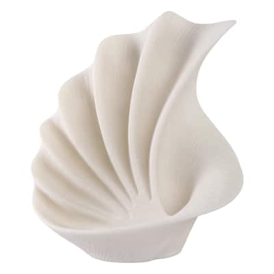 Resin Sculpture Modern Fan-Shaped Abstract Design - 16" White - 14" x 8" x 16"
