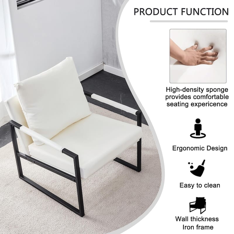 Ouyessir Set of 2 Modern Velvet Accent Chair Linen Sling ArmChair