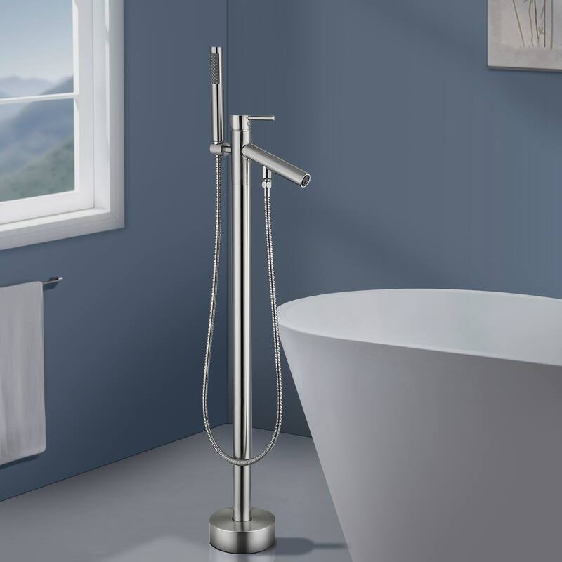 Topcraft Floor Mounted Bathtub Filler with Handheld Showerhead