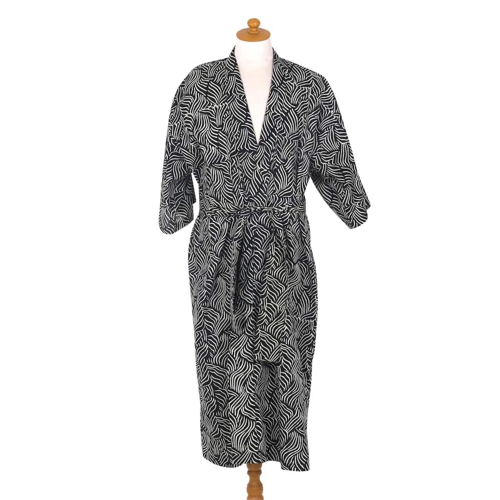 NOVICA Handmade Men's Cotton 'Bedeg' Batik Robe (Indonesia)
