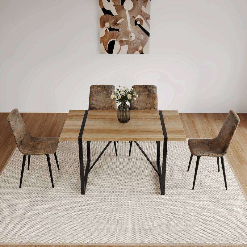 Dining Table and Modern Dining Chairs Set of 4