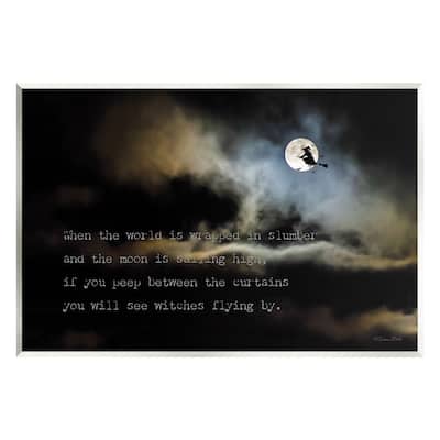 Stupell Witch Flying By Moon Wall Plaque Art Design by Susan Ball