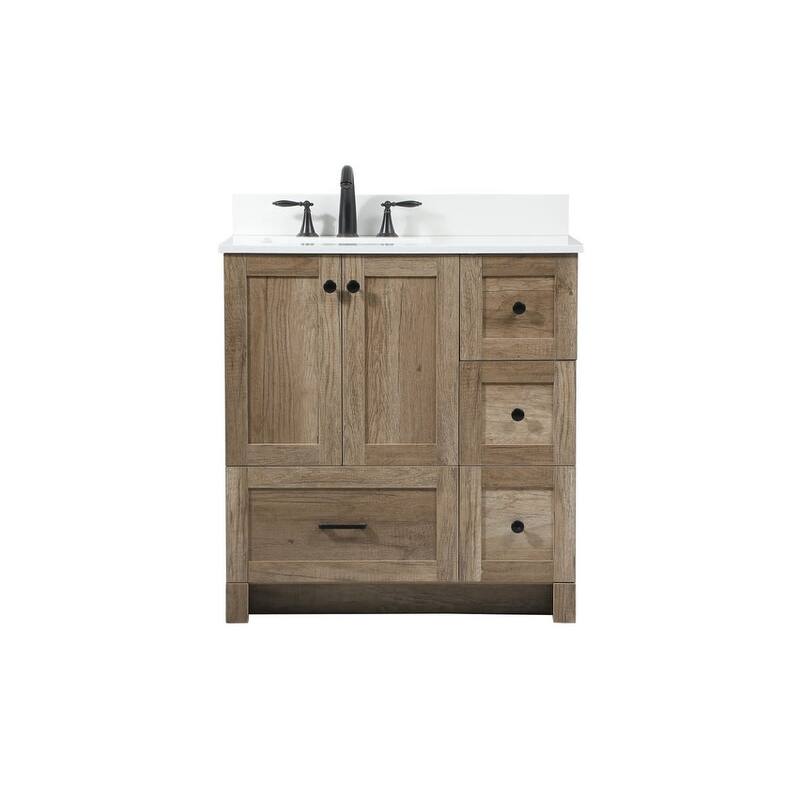 Elegant Lighting VF2832-BS Soma 32" Free Standing Single Basin Vanity - Natural Oak - Oak Finish