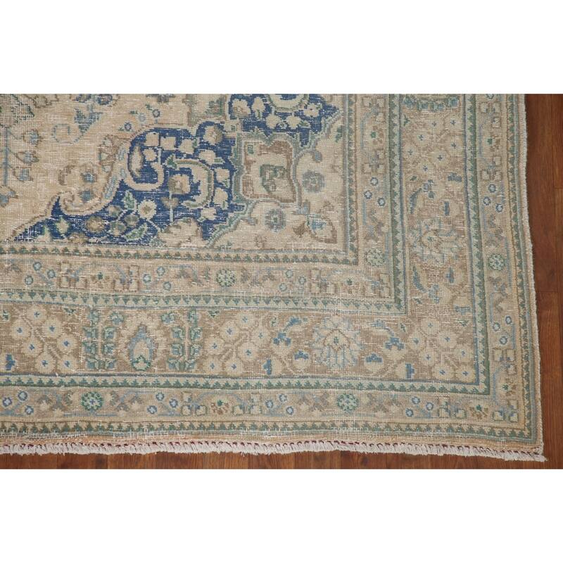 Antique Traditional Distressed Tabriz Persian Rug Handmade Wool Carpet - 6'3" x 9'9"