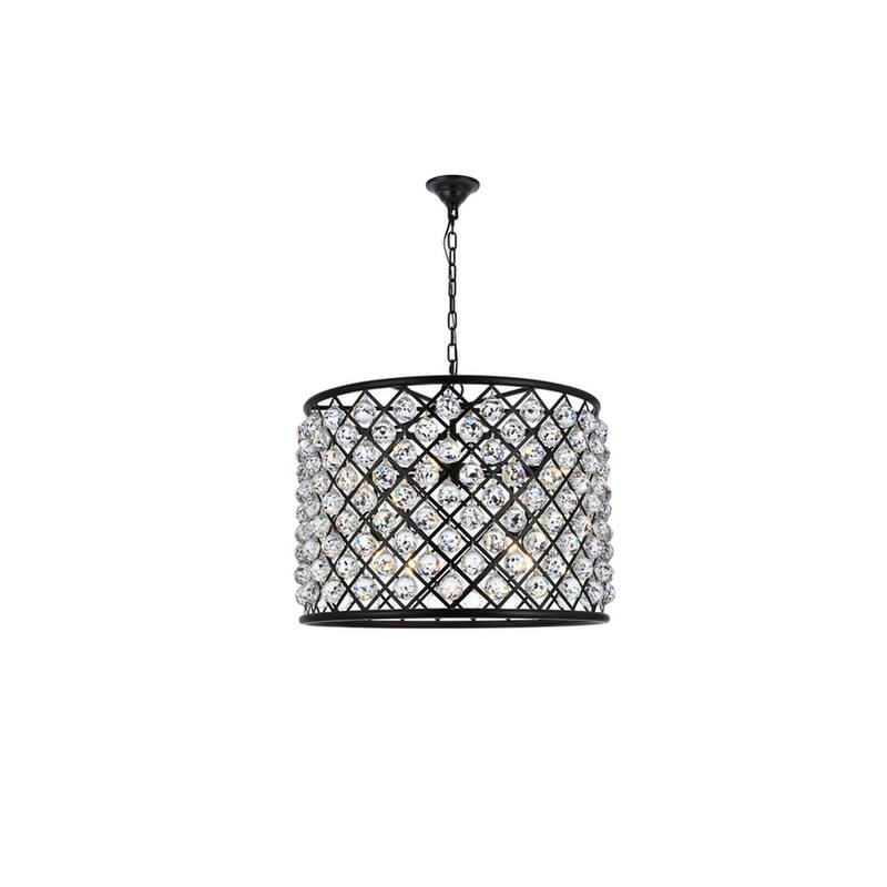 Royce Edge 8-Light Matte Black Chandelier