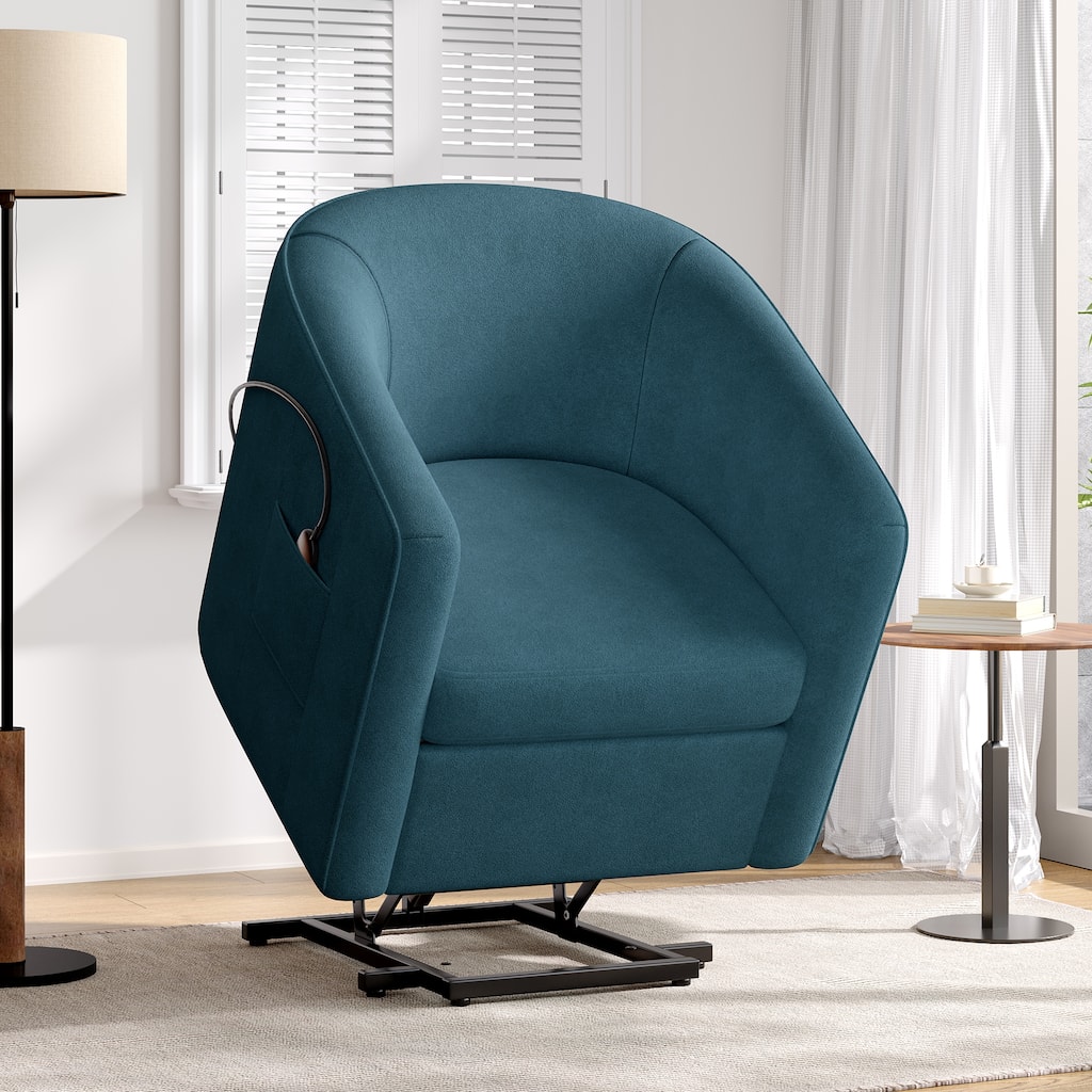 Christopher Knight Home - Evan American Upholstered Power Lift Recliner Chair with Barrel Shape Ergonomic Comfort