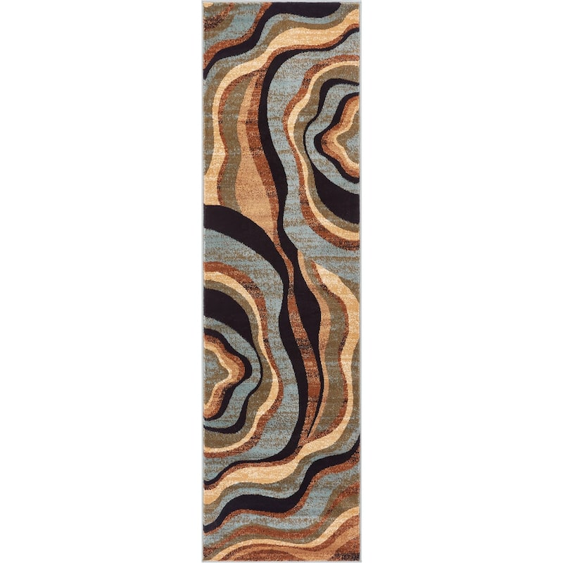 Well Woven Barclay Nirvana Waves Abstract Modern Waves Area Rug