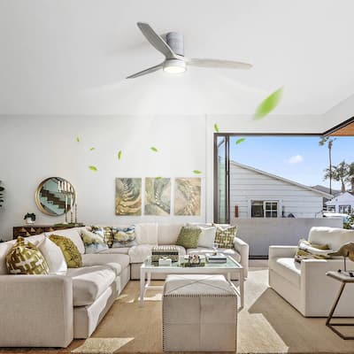 Modern Ceiling Fan Light with Adjustable Lighting, 3 Solid Wood Blades, and Remote Control for Bedroom and Lounge Area
