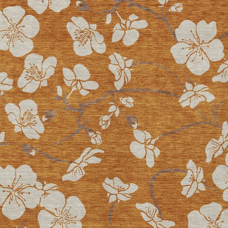 HomeRoots Floral Transitional Rectangle Outdoor Rug