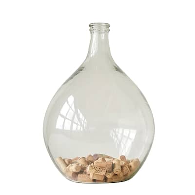 Large Decorative Glass Bottle, Clear