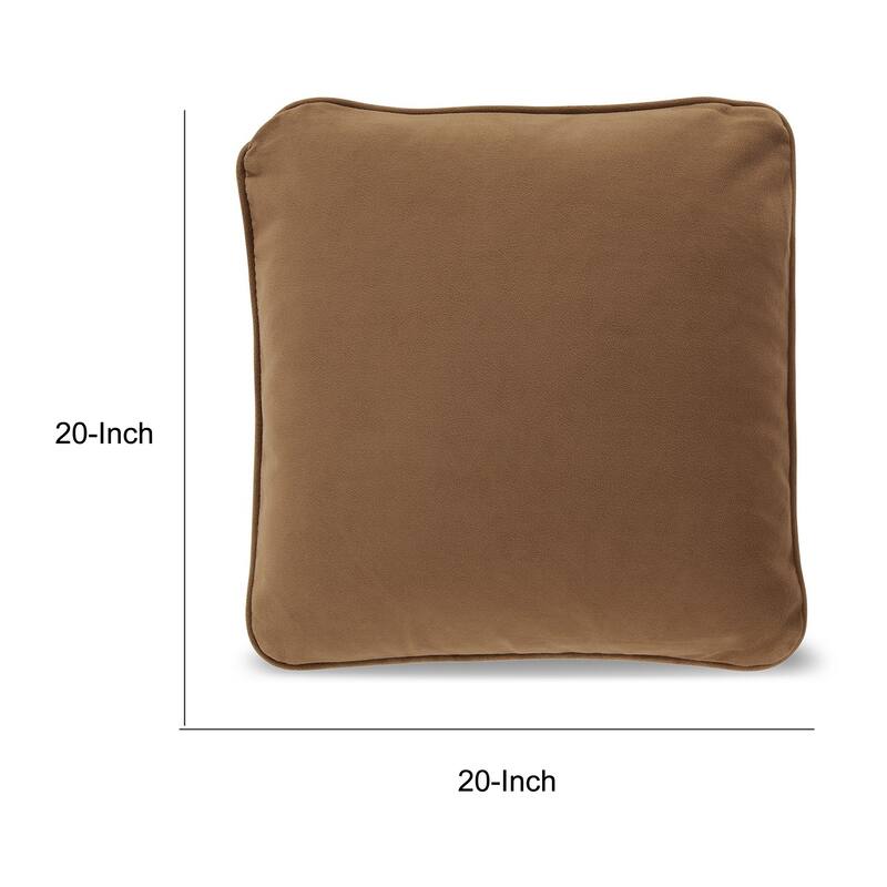 Wali Pillow Set of 4, 20 Inch Square, Feather Fill, Velvety Honey Yellow