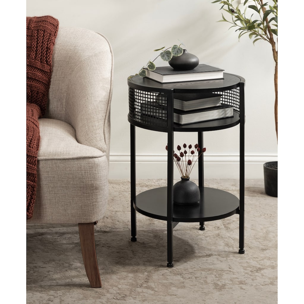 Kate and Laurel Urso Round Side Table Wood and Metal - 16x15x25