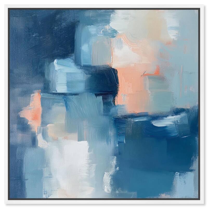 Whispering Blue I Canvas by Art Remedy - White - 30" x 30"