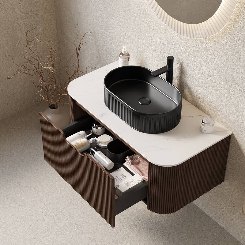 Wall-Mounted Bathroom Vanity with Sink