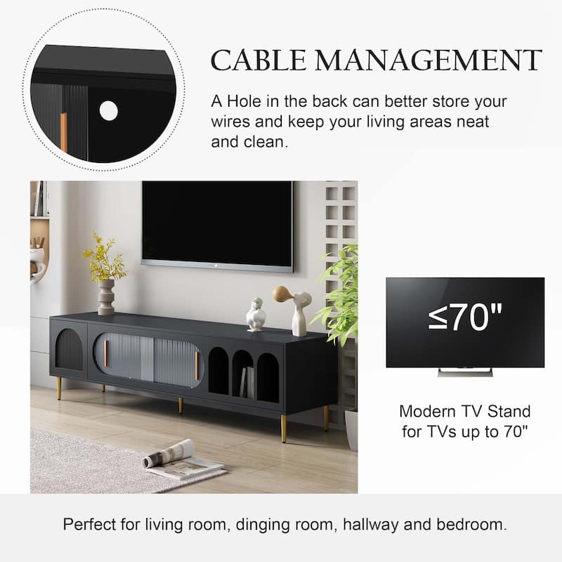 Modern TV Stand for 70" Inch TV for Living Room