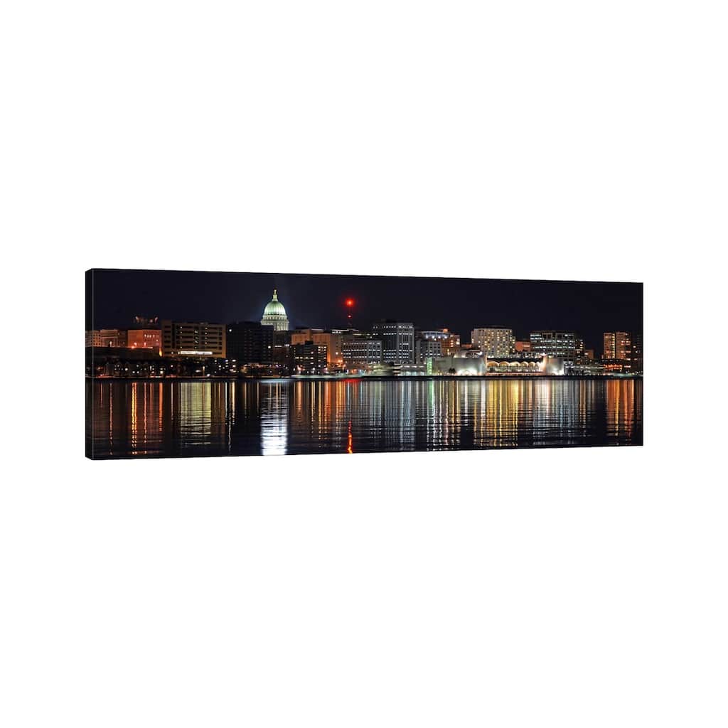 iCanvas "Madison Panoramic Skyline Cityscape (Night)" by Unknown Artist Canvas Print