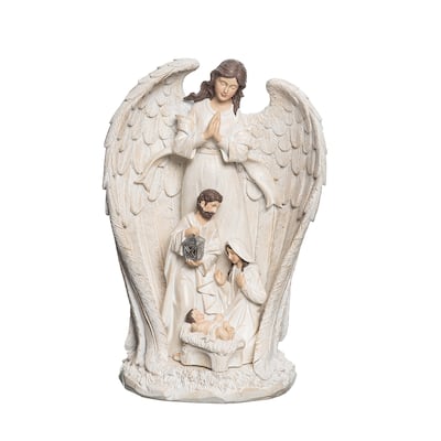 Angel With Holy Family Decor