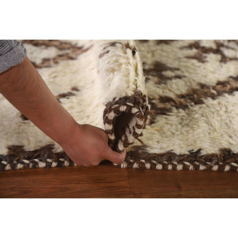 Geometric Anatolian Runner Rug Handmade Wool Carpet - 2'11"x 10'8"