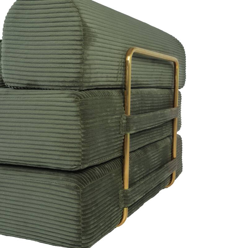 Corduroy Folding Compressed Sofa Couch with Freely Configurable Layout