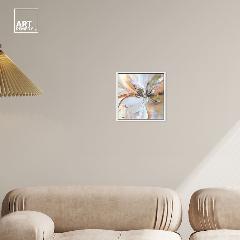 Art Remedy Golden Aesthetic Framed Boho Abstract 1 Piece Canvas Wall Art