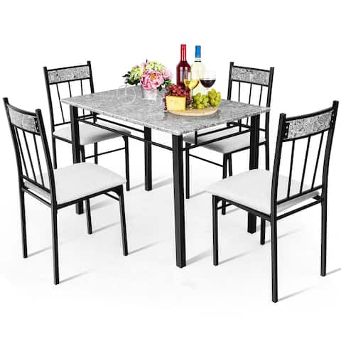 5 Piece Kitchen Dining Table Set Modern Table and Chairs Set