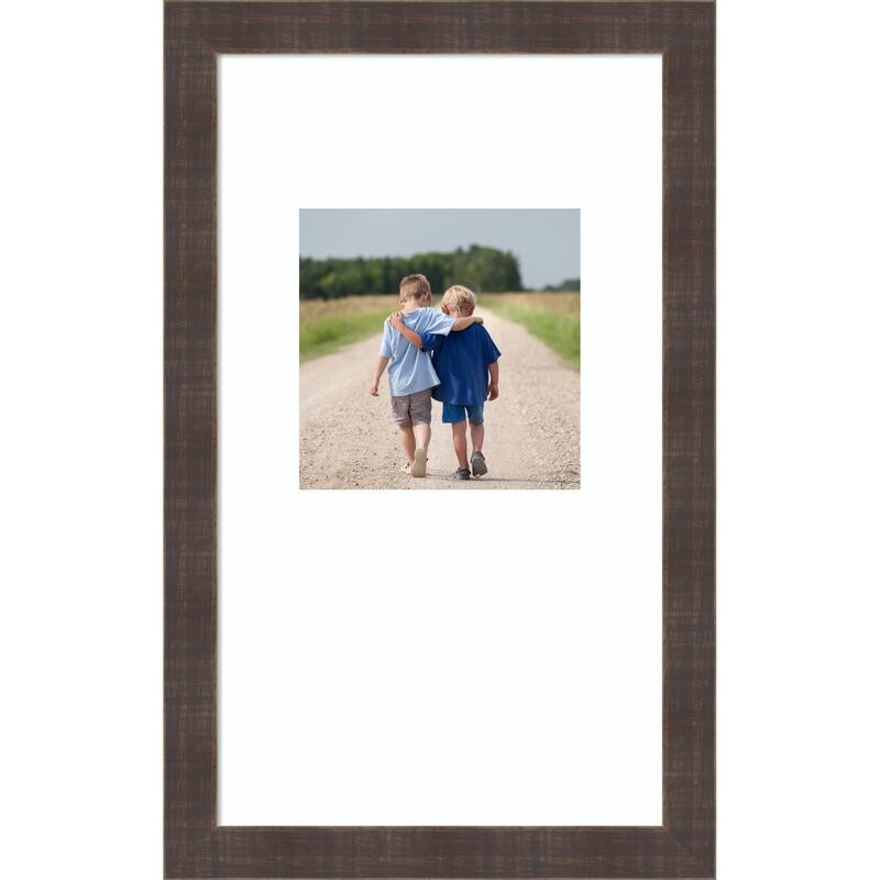 Whiskey Brown Rustic Framed Picture Frame, Photo Frame - 13x22 Matted to 8x8