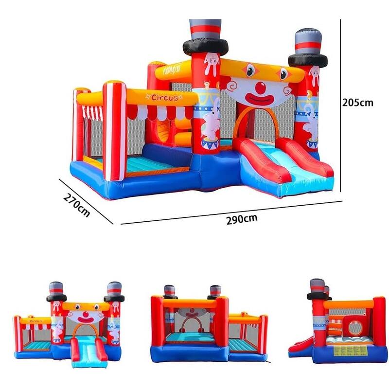 Bounce House & Bounce Castle for Kids, Inflatable Bounce House with Blower, Bouncing Area and Slide,Cute Clown Theme (Oxford)
