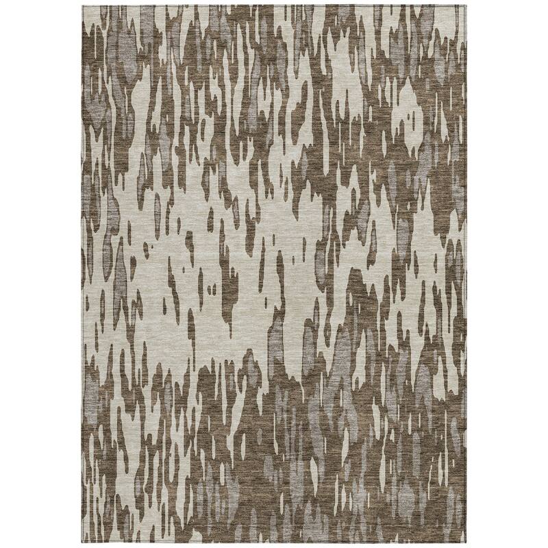HomeRoots Abstract Transitional Rectangle Outdoor Rug