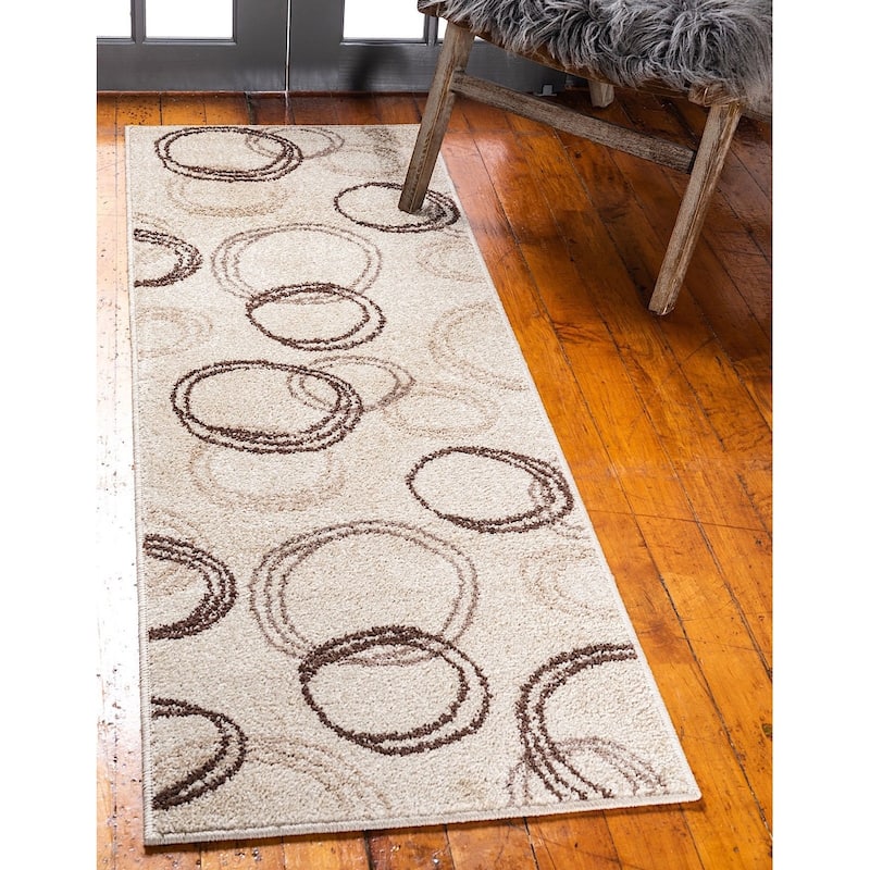 Contemporary Beallara Collection Area Rug - 2'6"x10' - Beige