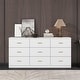 preview thumbnail 8 of 19, Contemporary 9-Drawer Wide Dresser – Wood Bedroom Storage Chest with Spacious Capacity, Sturdy & Child-Safe Design‌