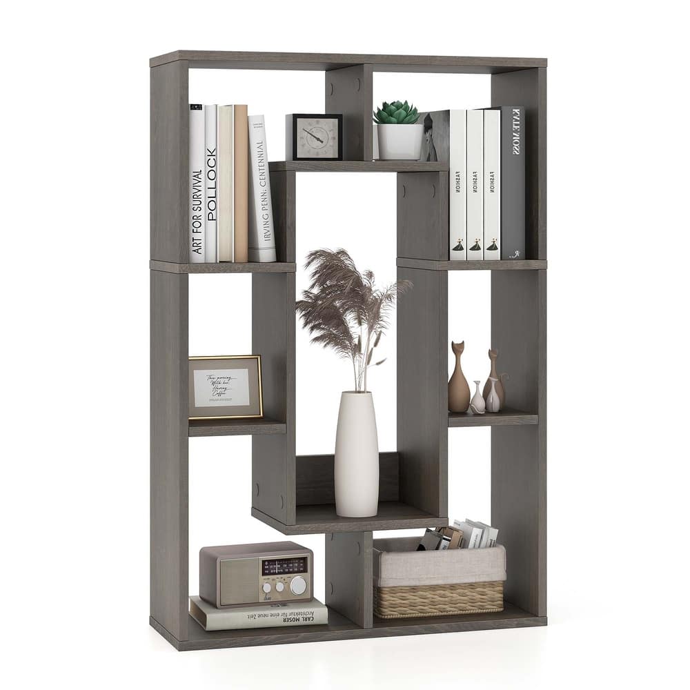 Costway 7-Cube Geometric Bookshelf with Anti-Toppling Device Modern - See Details