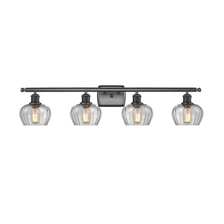 Innovations Lighting Fenton 4 Light 36" Wide Bathroom Vanity Light - Matte Black / Clear