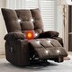 preview thumbnail 7 of 14, 360 Degree Swivel Rocking Single Sofa with Cup Holders Brown