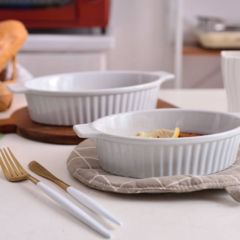 MALACASA, Series Bake.Bake, Ceramic Oval Baking Dish Bakeware Set