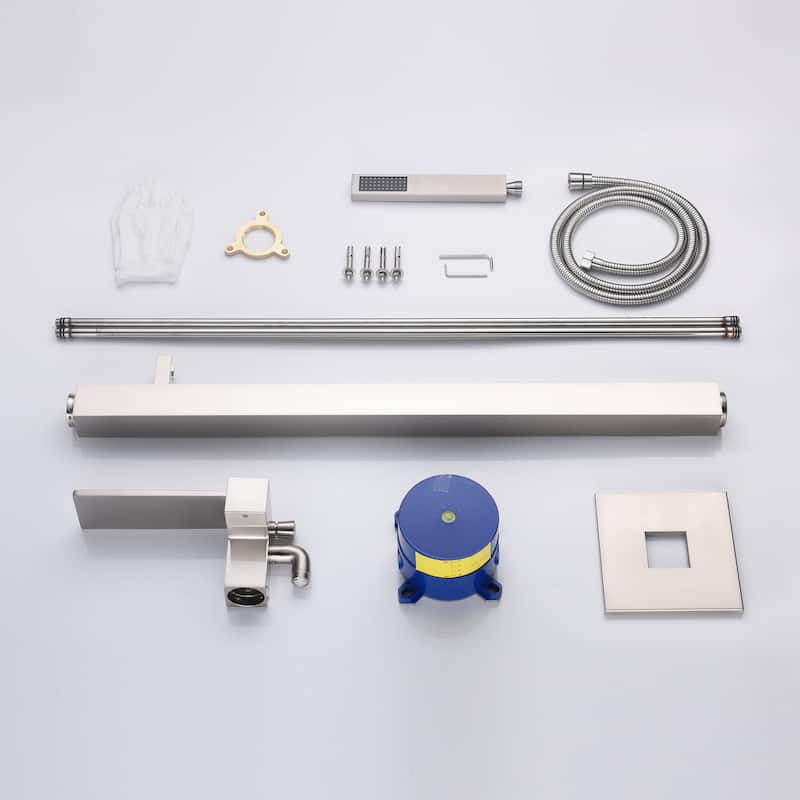 brushed nickel waterfall floor mount tub filler free standing - 8' x 10'