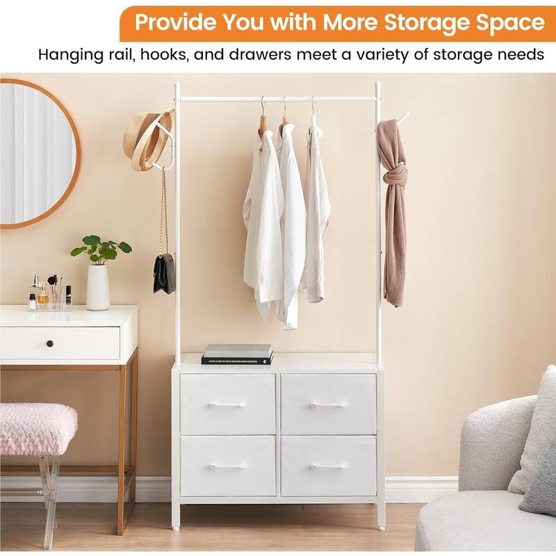 Clothing Rack, 4 Drawer Freestanding Storage Organizer