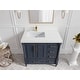 preview thumbnail 27 of 128, Willow Collections 36 in x 22 Aberdeen Freestanding Left Offset Sink Bathroom Vanity with Quartz or Marble Countertop 2" White Quartz - Hale Navy Blue