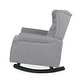 preview thumbnail 5 of 17, Dobles Fabric Tufted Wingback Rocking Chair by Christopher Knight Home