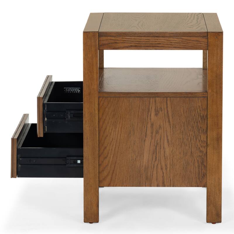 SAFAVIEH Couture Shelbie 2-Drawer Reeded Nightstand, Fully Assembled