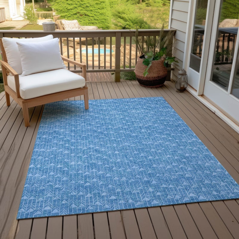 Cax Sleek Geometric Weather Resistant Versatile Elegance Outdoor Rug