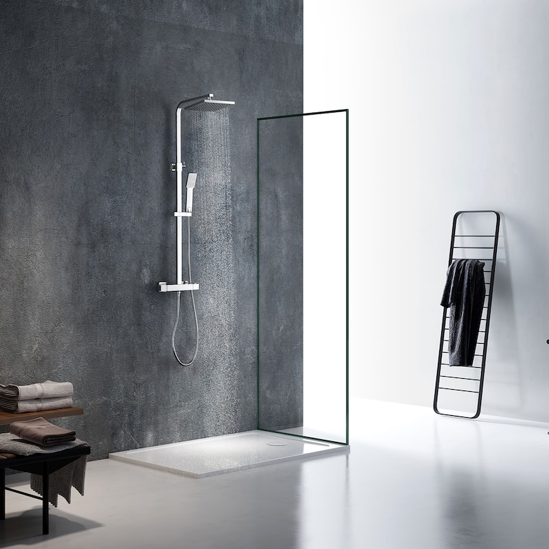 Eviva Liri Chrome Thermostatic Square Shower Column
