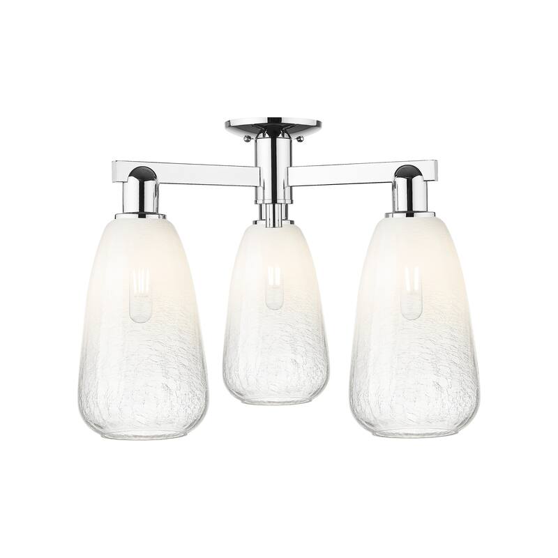 Innovations Lighting Downtown Urban - Brookhaven Almond - 3 Light 24" Semi-Flush Mount