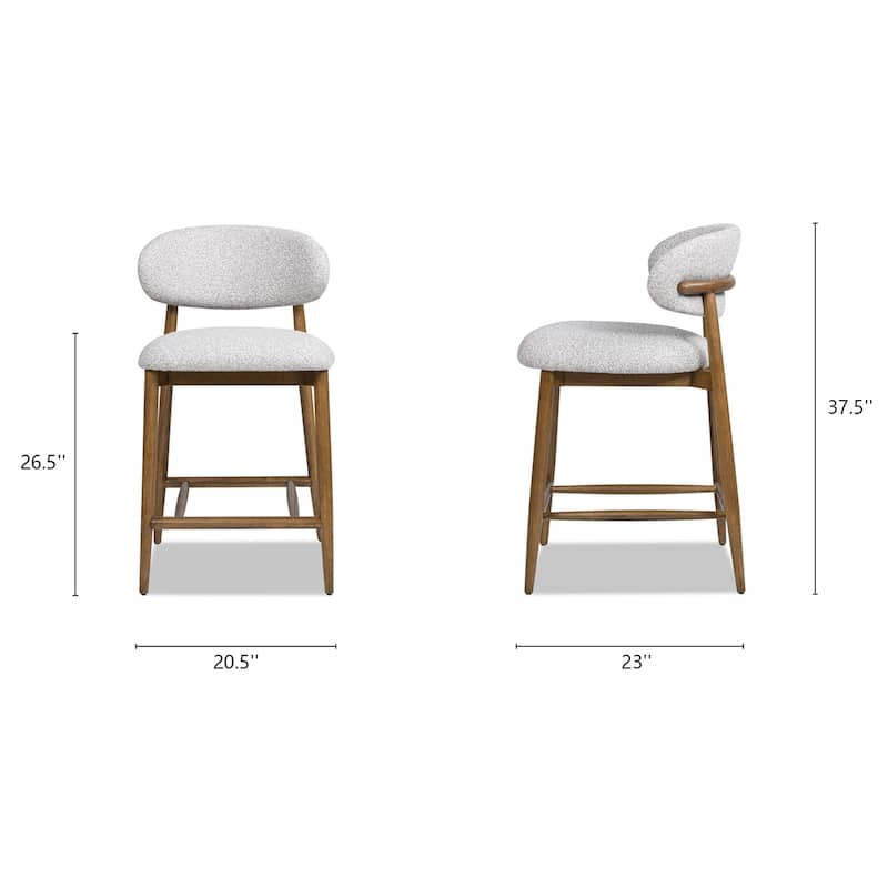 Locke 26.5" Modern Upholstered Counter Stool with Wood Frame
