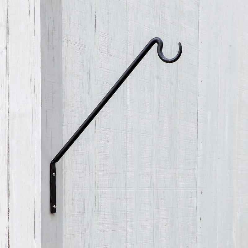 Achla Designs 15.5" H Black Wrought Iron 45 Degrees Wall Mount Bracket