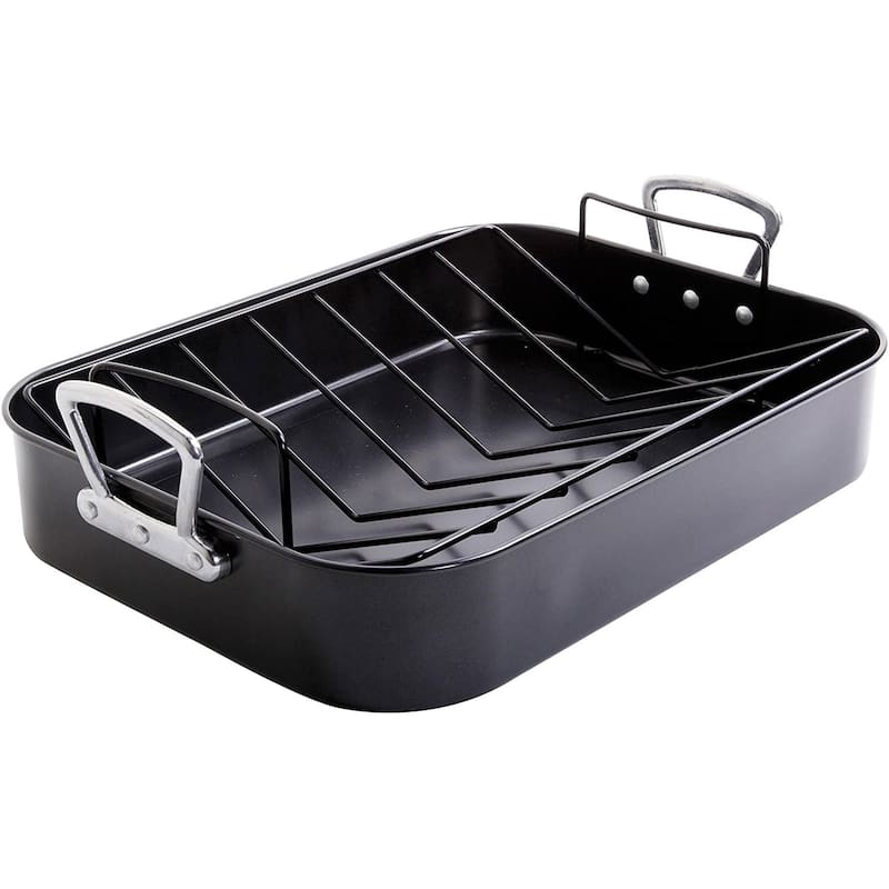 Gibson Home Broxton 2 Piece Non Stick Turkey Roaster - 16.5 Inch