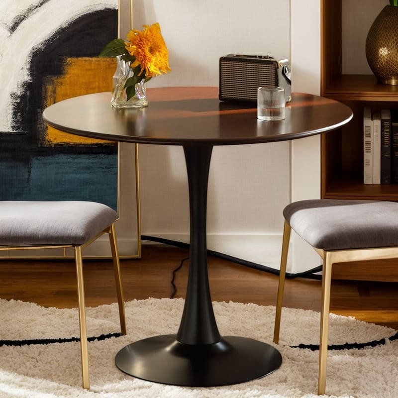 Modern Round Dining Table, 31.5" Kitchen Dining Room Furniture